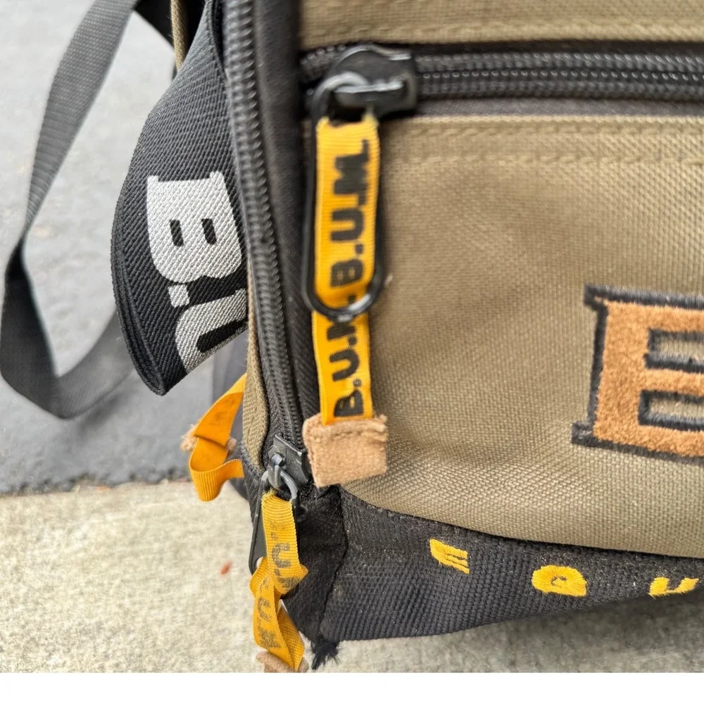 Vintage B.U.M. Equipment Rolling Backpack Olive Green Canvas 90s Streetwear Bag